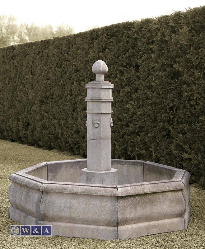 Cast stone provincial fountain c/w octagonal center column (1409)