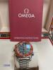 OMEGA SEAMASTER red bezel watch c/w box & papers - 9