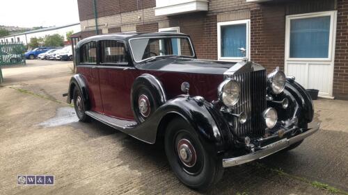 1936 ROLLS ROYCE Phantom III V12 sports limousine, coach built by HJ MULLINER (PMN 495)(Chassis No: 3AX9)(Engine No: H/74/SE.S/3339)(Large bag of history in office)(Based at the clients premises at Brampton Bierlow)