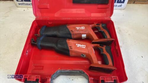 2 x HILTI SR4-A22 22v cordless reciprocating saws c/w case