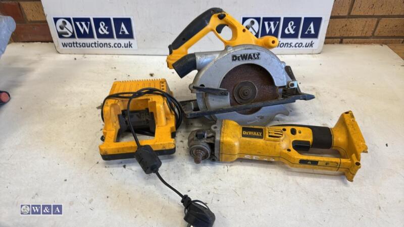 DEWALT circular saw, grinder & battery charger