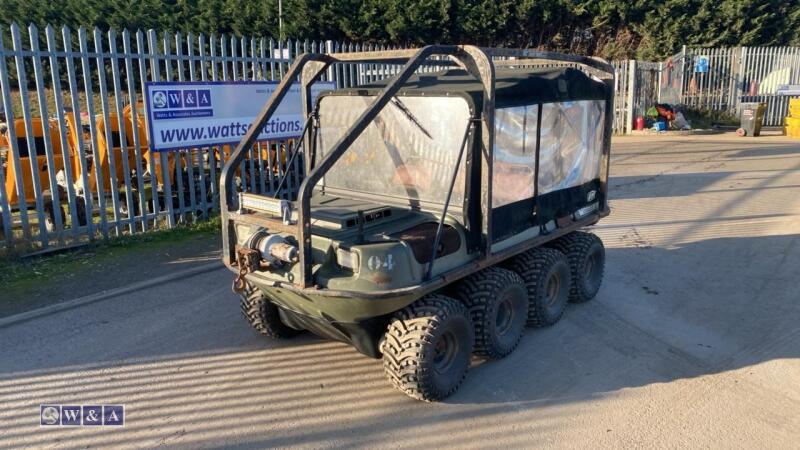 ARGO CAT CONQUEST 8x8 petrol amphibious vehicle c/w front winch, roll cage, weather canopy s/nCB13928 (152 recorded hours)