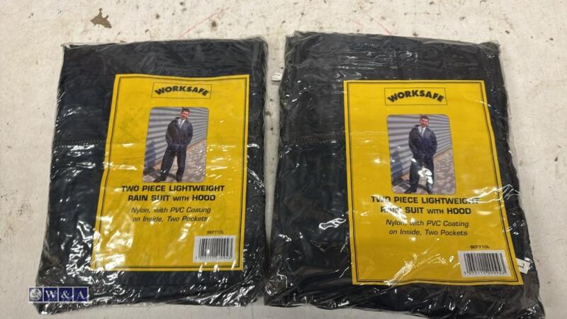 2 x two piece rain suits (size large)