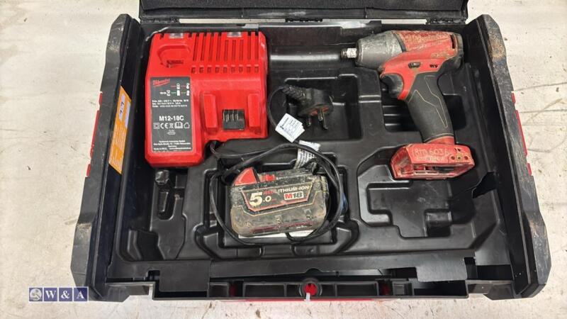 MILWAUKEE cordless impact wrench c/w case