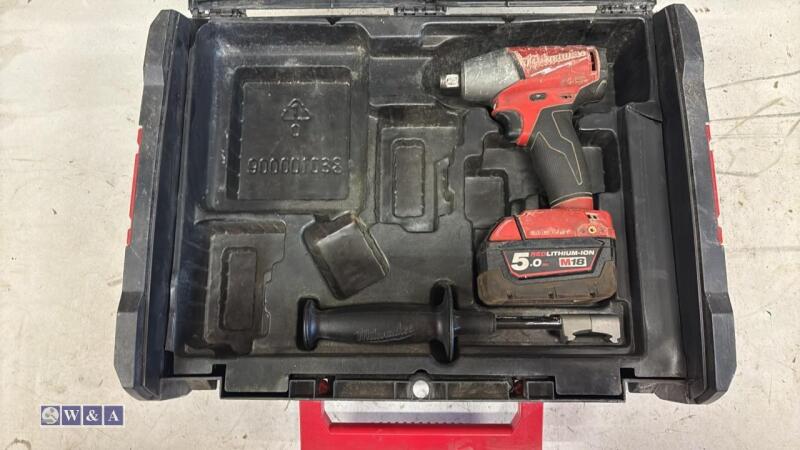 MILWAUKEE cordless impact wrench c/w case