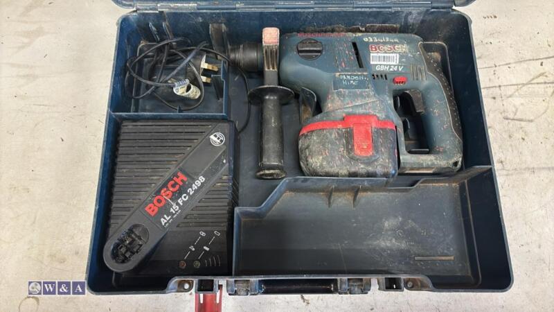 BOSCH GBH24B SDS cordless hammer drill c/w case