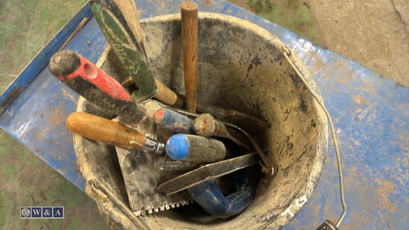 Bucket of hand tools