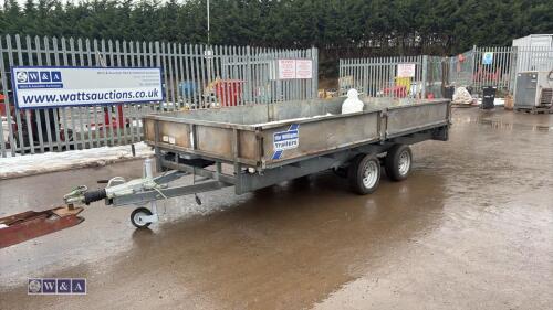 IFOR WILLIAMS 14ft x 6ft 6" trailer c/w ramps & lockable couple, gross 3500kg