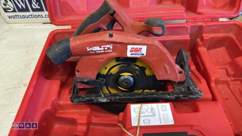 HILTI SC70W-A22 cordless circular saw c/w case