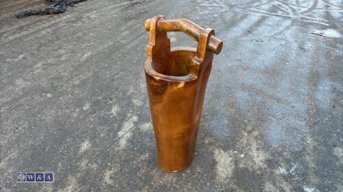 Polished wooden bucket c/w handle