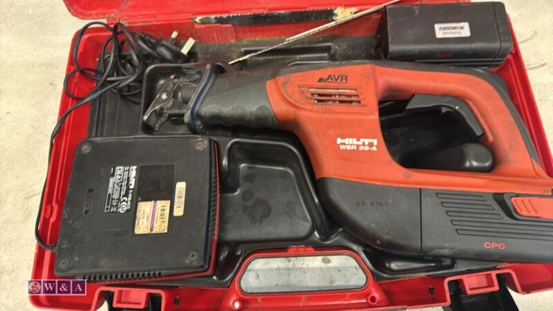 HILTI WSR-36A reciprocating saw c/w case, charger & 2 x batteries