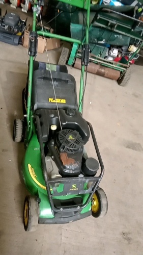 JOHN DEERE JX90C petrol rotary mower c/w collection box