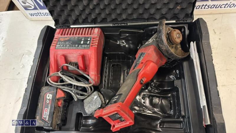 MILWAUKEE 18v grinder c/w case