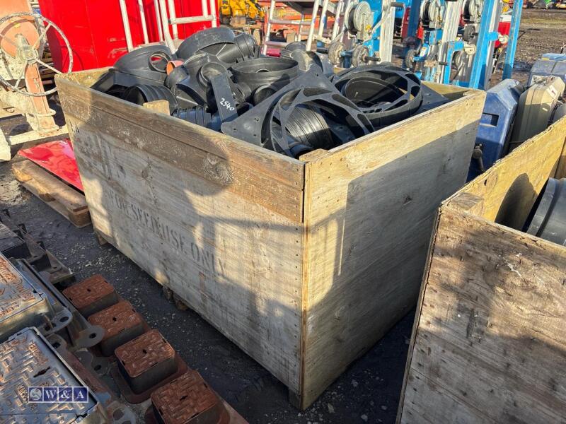 Crate of drainage fittings