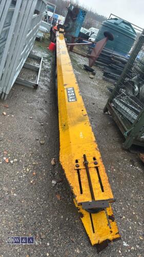 FYSON 26ft rubber belted conveyor c/w wheels & 3-phase motor