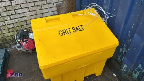 Grit bin c/w 2 x bags of salt (unused)