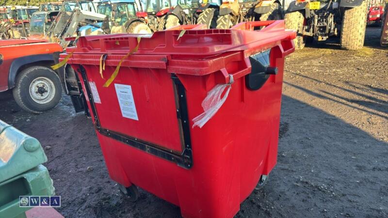 Red wheelie bin