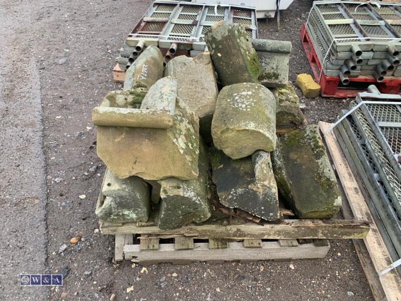 Pallet of carved coping stones