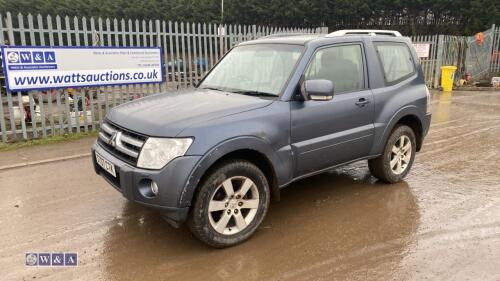 2007 MITSUBISHI SHOGUN 3.2 SWB diesel car (ST07 CTK) with full leather (MoT 16th August 2025)(V5 in office)