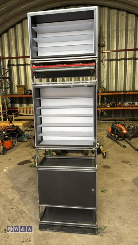 Freestanding shop display units c/w LED built-in lights (key in office)