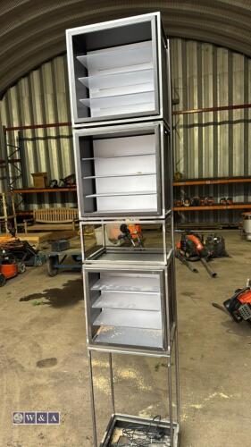 Freestanding shop display units c/w LED built-in lights (no key needed)