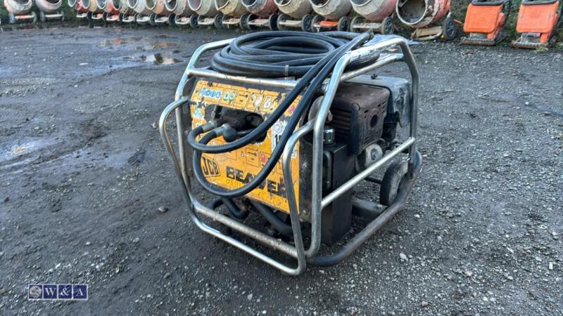 JCB BEAVER petrol hydraulic power pack c/w hoses