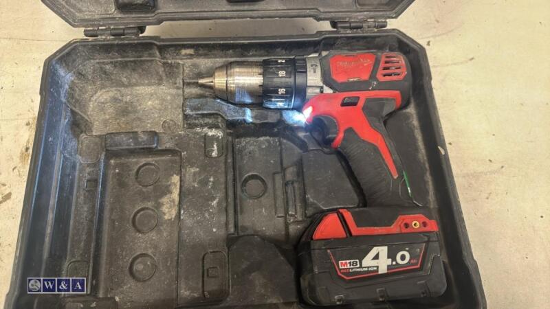 MILWAUKEE M18 cordless drill c/w case