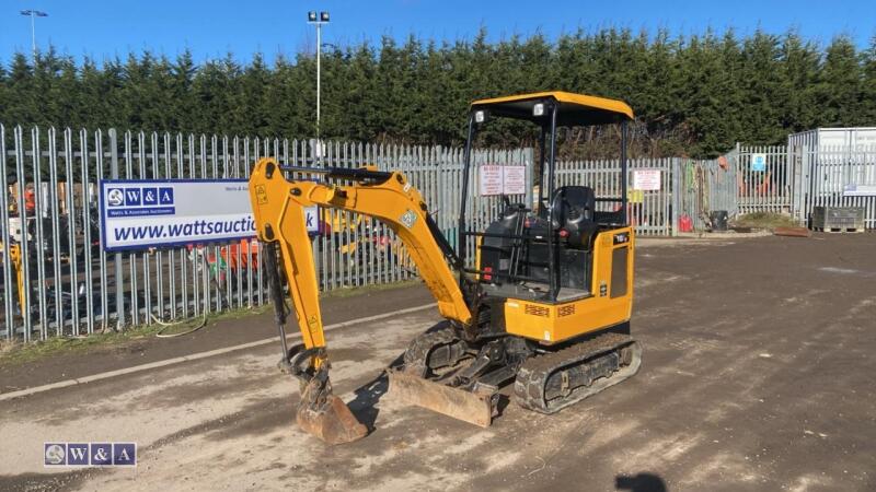 2021 JCB 16C rubber tracked excavator (s/n 3029253) with bucket, blade, piped & expanding tracks