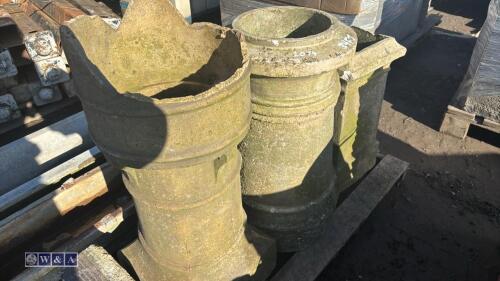 3 x chimney pots & salt glazed hopper