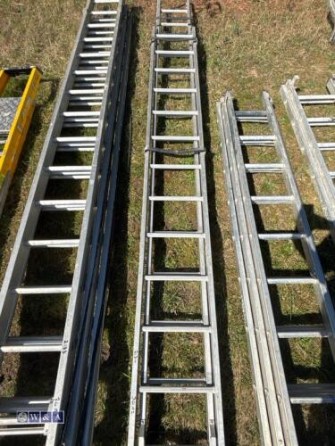 Aluminium double extension roof ladder