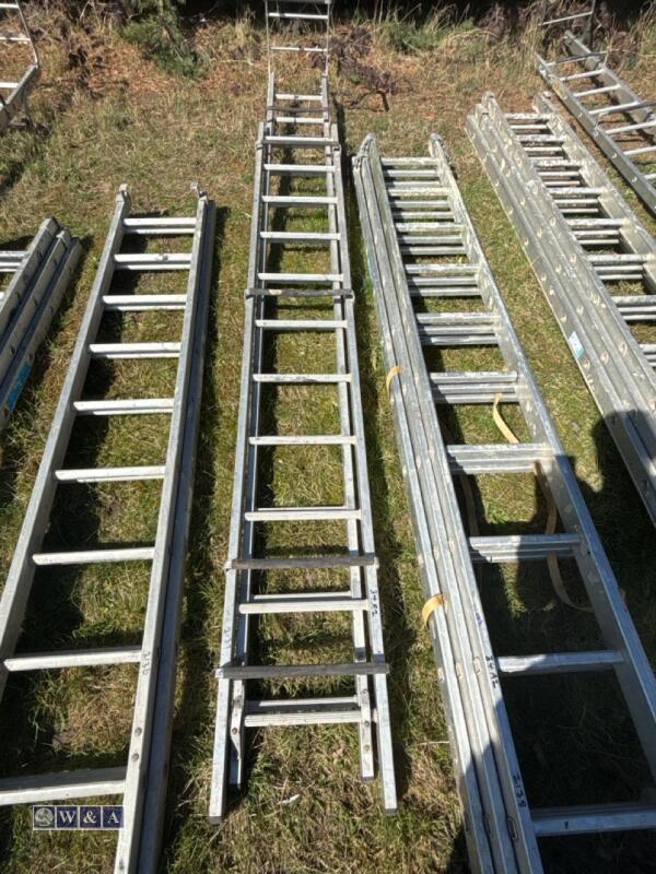 Aluminium double extension roof ladder