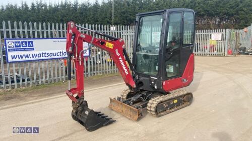 2022 YANMAR SV15VT rubber tracked excavator S/n: 19537) with bucket, blade, piped, expanding tracks & cab