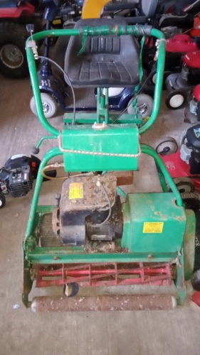 Petrol cylinder mower c/w roller seat