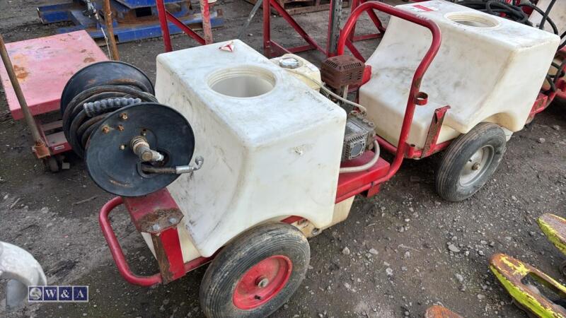 DEMON petrol driven jet wash c/w tank, hose & lance