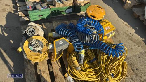 Pallet including 110v extensions & transformers