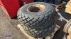 2 x tractor wheels & turf tyres (13.6-16) (KB3)