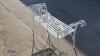 Ornate iron garden bench (white) - 4