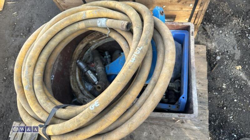 Pallet of miscellaneous including hose & pneumatic tools