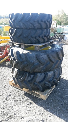 4 x Tyres on John Deere 8 stud rims ( 2 x 480/70R30) (2 x 320/70R24)