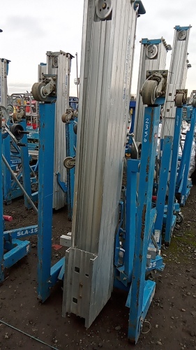 GENIE SLA25 material hoist c/w forks & extensions