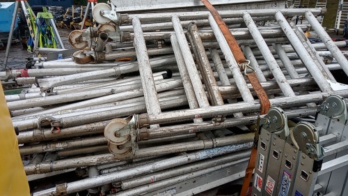 Quantity of alluminum scaffold components