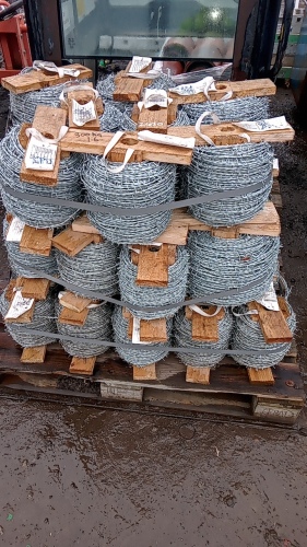 Pallet of barbed wire