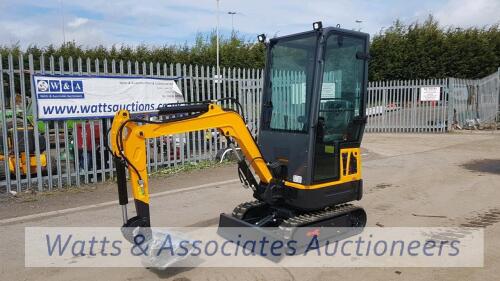 2021 LM10 1t rubber tracked excavator (s/n 21C010319) with 3 buckets, blade, piped, off-set, Cab & service kit