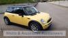 MINI ONE petrol car (KL52 XDN) (Yellow) (MoT 25th March 2022) (V5, MoT, service book & manual in office)