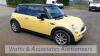 MINI ONE petrol car (KL52 XDN) (Yellow) (MoT 25th March 2022) (V5, MoT, service book & manual in office) - 4